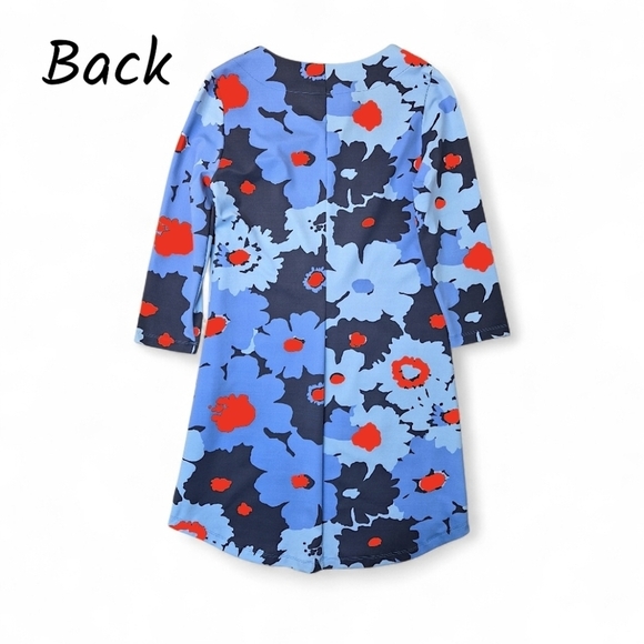 Mahi Gold Chatham Cloth Bold Bouquet Poppy Shift Dress 3/4 Sleeve Floral Size XS - Picture 2 of 8